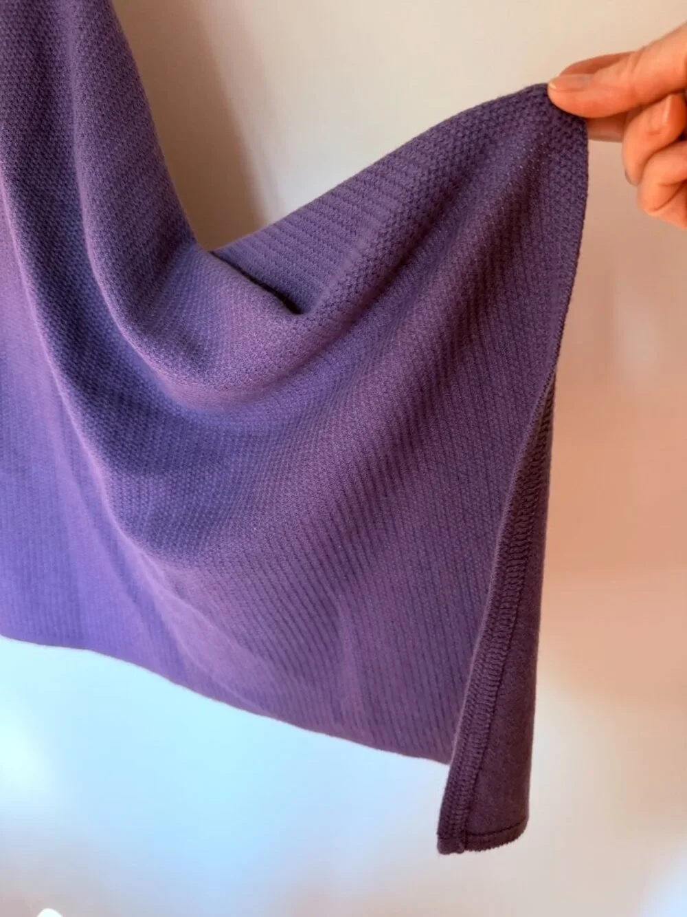 Unbranded Purple Wool Blend Button Front Poncho, One Size